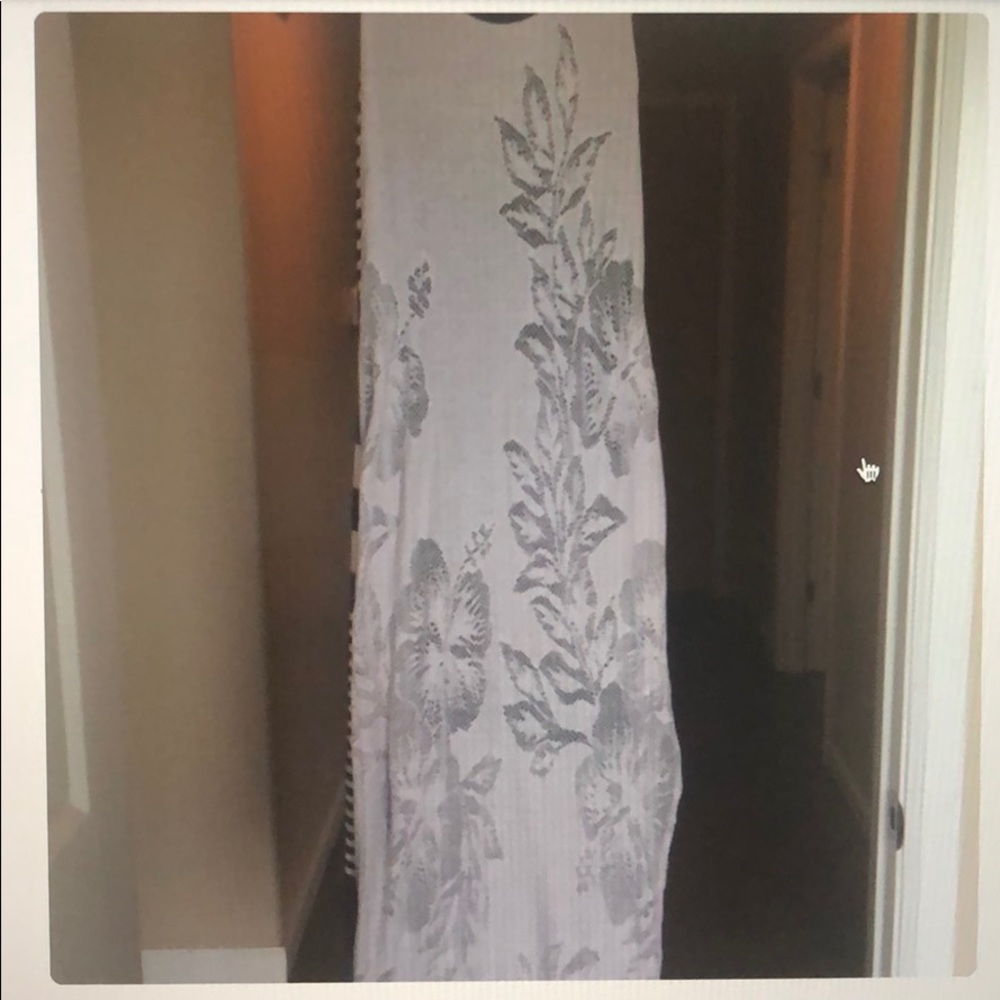 Grey mesh floral maxi dress